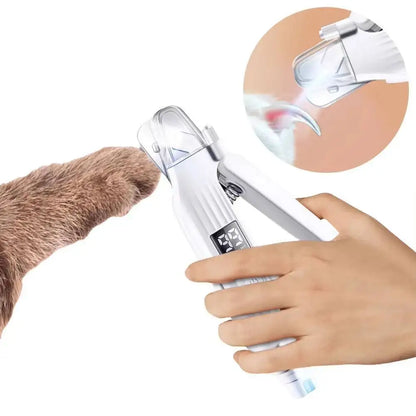 2-in-1 Electric Pet Nail Grinder with LED Light – Quiet Trimmer for Dogs & Cats