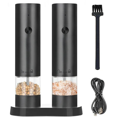 USB Rechargeable Electric Pepper & Salt Grinder – Adjustable Coarseness Auto Spice Mill