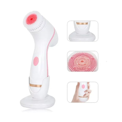3-in-1 Electric Facial Cleansing Brush – Sonic Rotating Face Massager & Deep Cleanser