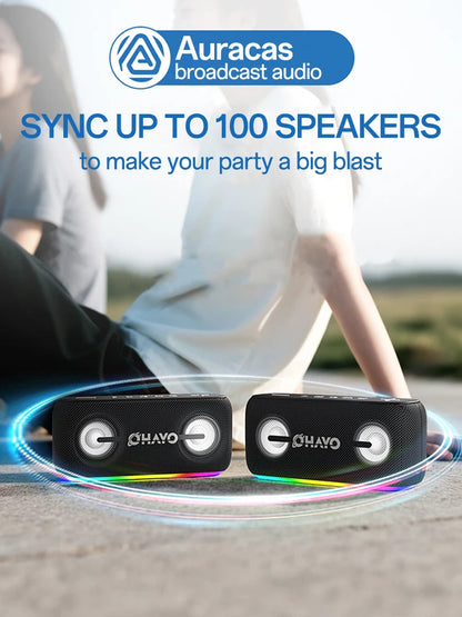 Bluetooth Bookshelf Speaker with LED Lights – Wireless Home Audio with Deep Bass