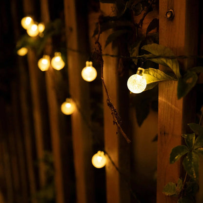Solar Crystal Globe String Lights – 200 LED Outdoor Waterproof Garden Fairy Lights
