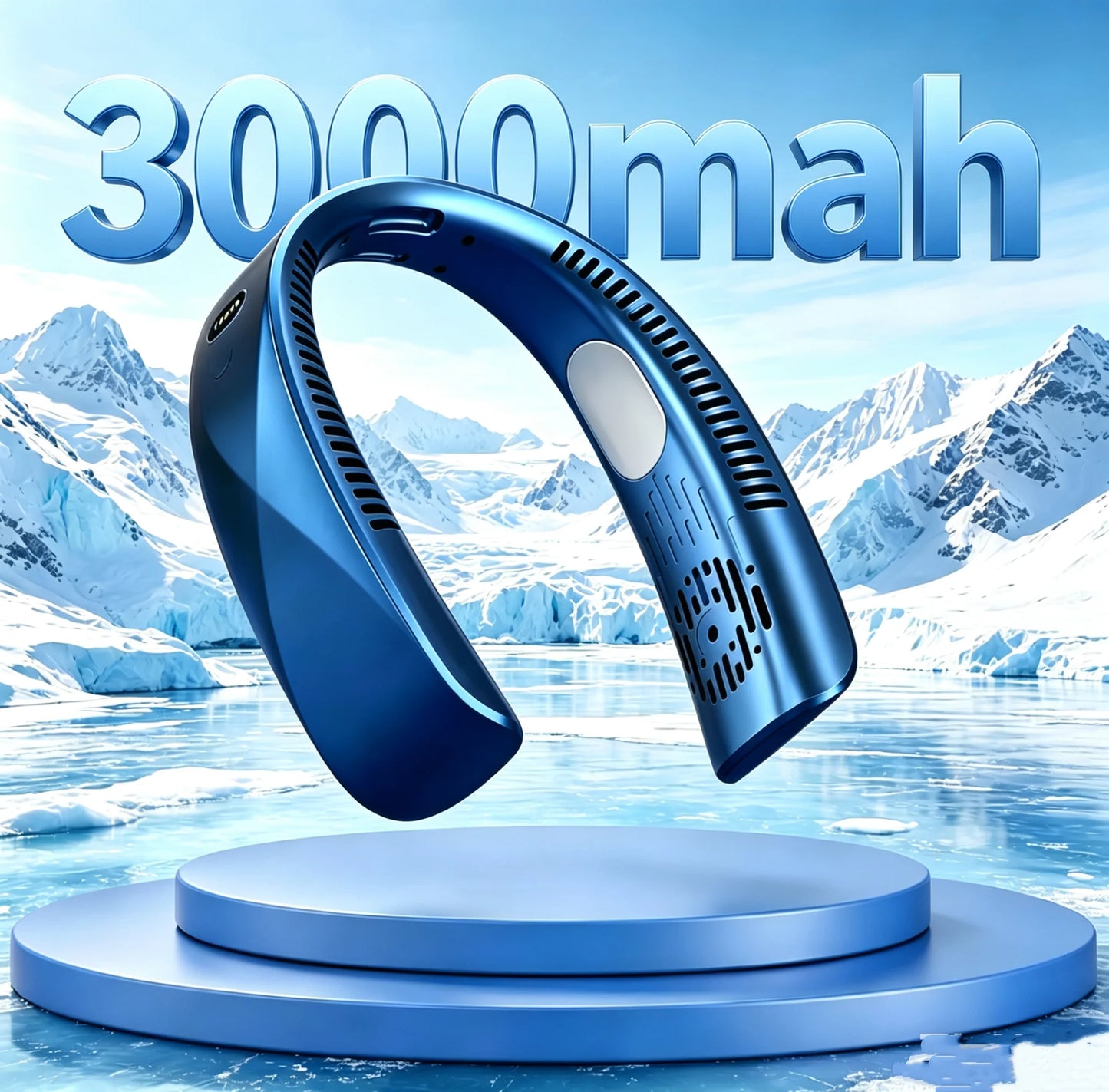 8000mAh Bladeless Neck Fan – Portable Rechargeable Hands-Free Cooling Fan