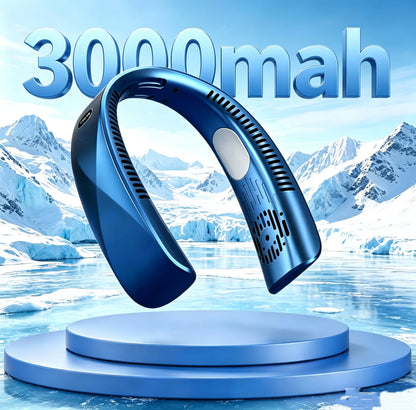 8000mAh Bladeless Neck Fan – Portable Rechargeable Hands-Free Cooling Fan