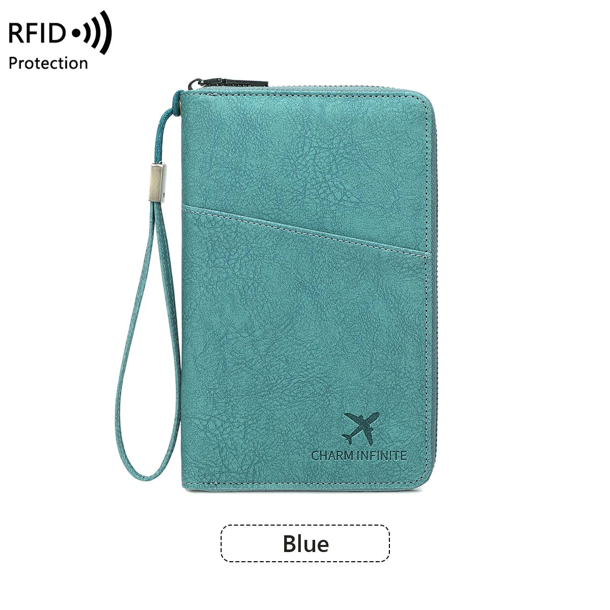 RFID Blocking Passport Wallet – Multi-Document Travel Holder with Zipper