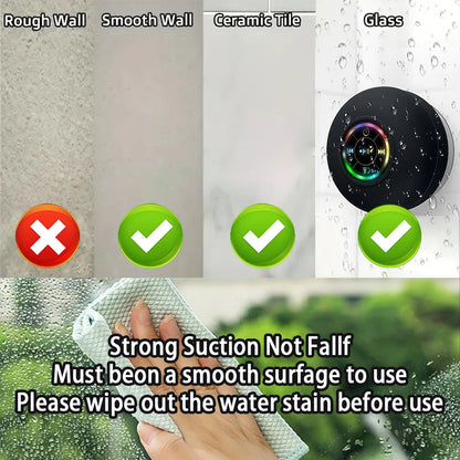 Waterproof Bluetooth Speaker with LED Light – IPX4 Outdoor Shower Speaker