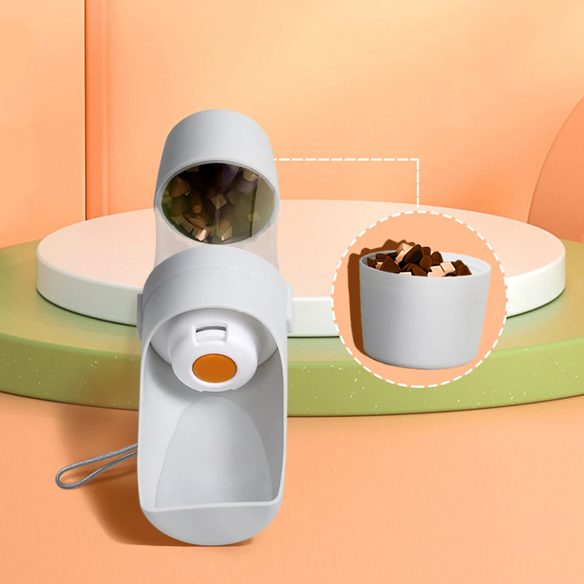 Portable Dog & Cat Water Bottle with Food Storage – Travel Pet Feeder Bowl