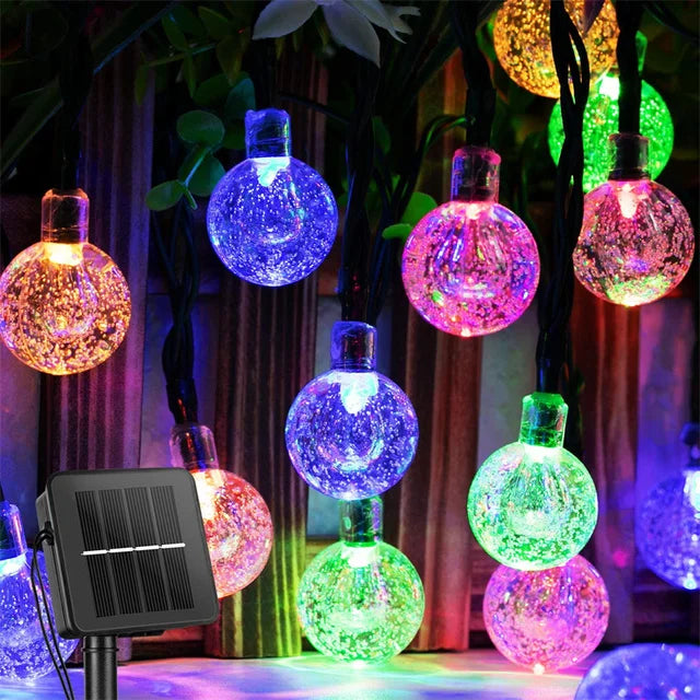 Solar Crystal Globe String Lights – 200 LED Outdoor Waterproof Garden Fairy Lights