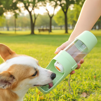 Portable Dog & Cat Water Bottle with Food Storage – Travel Pet Feeder Bowl