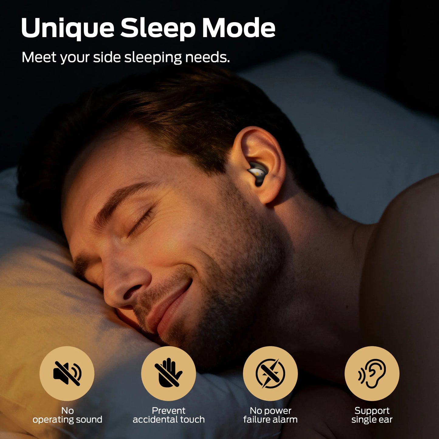 Sleep Earbuds for Side Sleepers – Bluetooth 5.0 Noise Cancelling Wireless Earphones