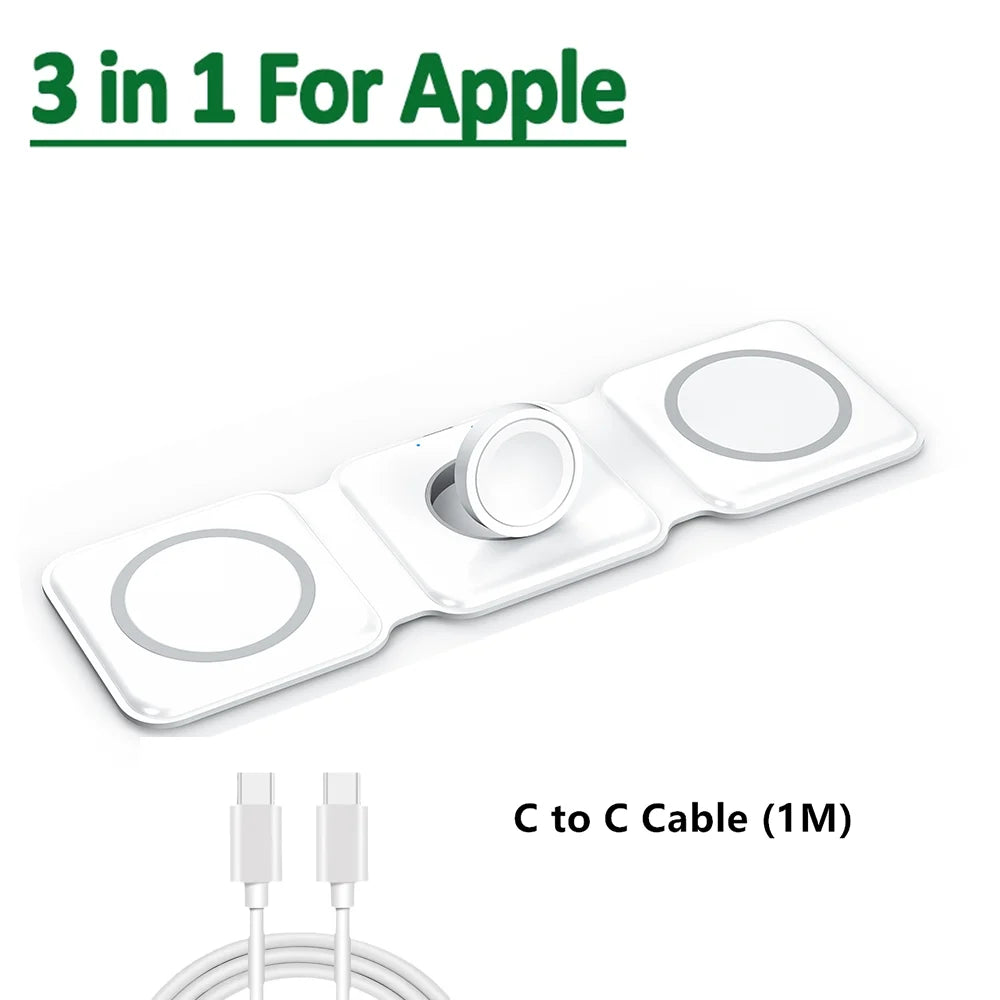 3-in-1 Magnetic Wireless Charging Station – Pad for iPhone Apple Watch & AirPods