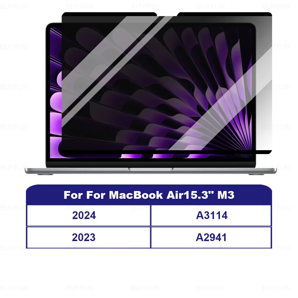 Magnetic Privacy Screen Protector for MacBook – Anti-Spy Removable Filter M1 M2 M3