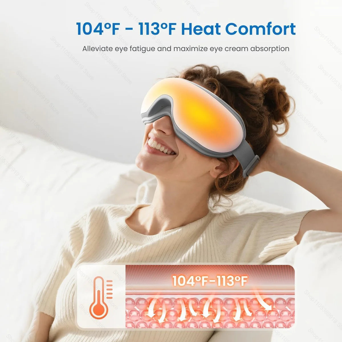 Eye Massager with Heat & Vibration – Smart Airbag Compress Eye Mask for Fatigue Relief