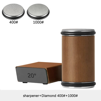 Rolling Knife Sharpener – Double-Sided Diamond Sharpening Stone with Angle Guide
