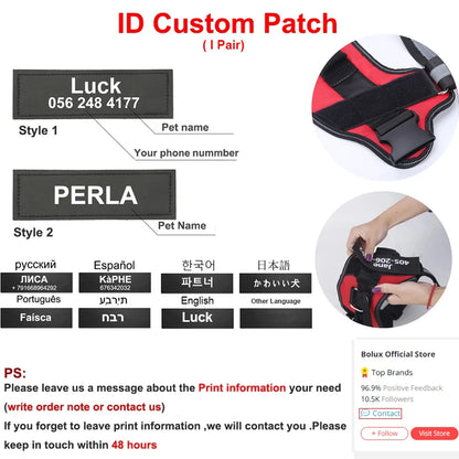 No-Pull Reflective Dog Harness – Personalised Breathable Vest Harness for All Sizes