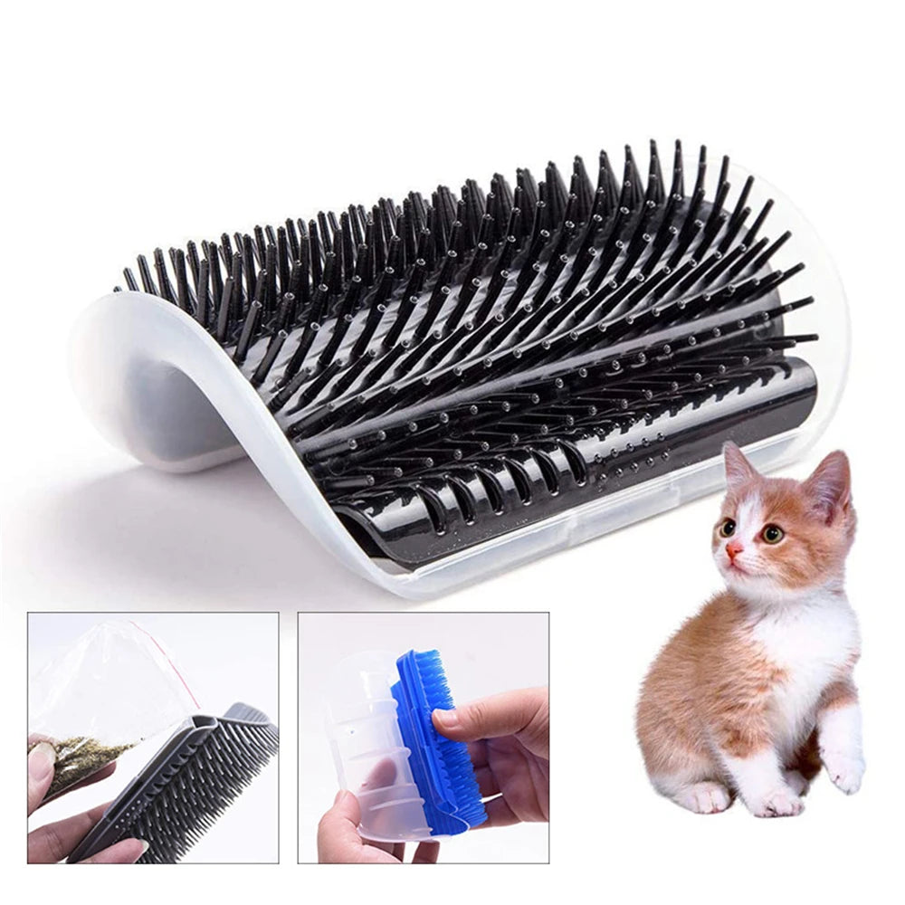Cat Self-Grooming Wall Corner Brush – Catnip Massage Comb for Cats