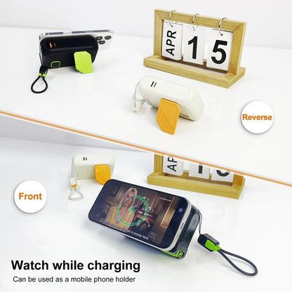 3-in-1 Wireless Power Bank 20,000mAh – 22.5W Fast Charge with Stand & Built-in Cables