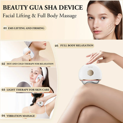 Electric Gua Sha Face Lifting Device – Anti-Aging LED EMS Scraping Tool