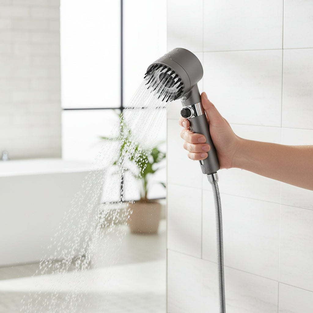 Filtered Shower Head with Handheld Spray – Ion Water Filter for Hard Water & Hair Loss