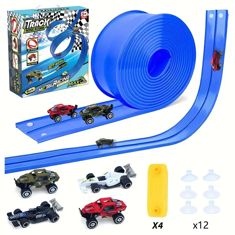 Kids Race Track Car Ramp Toy Set – Educational Racing Rail Puzzle for Kids