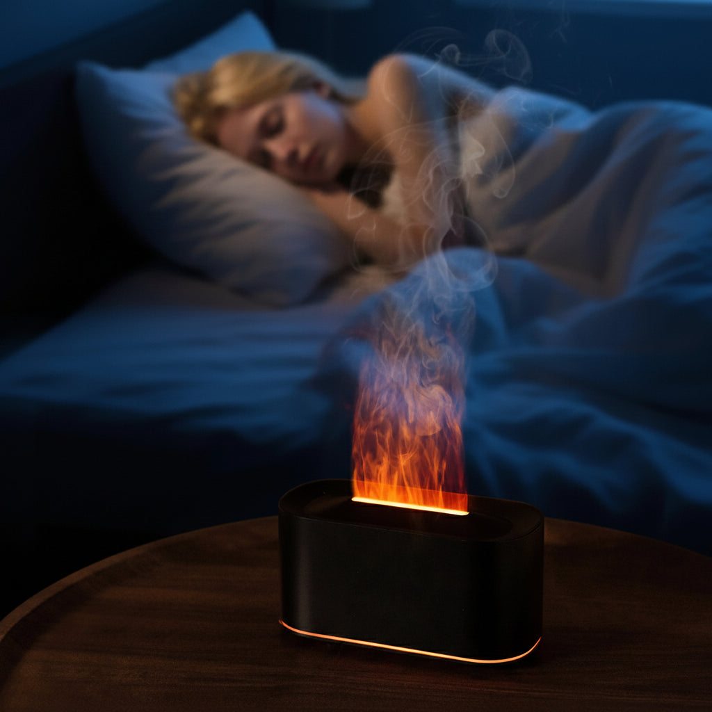 Flame Essential Oil Diffuser & Humidifier – Colorful Fire Effect Aromatherapy