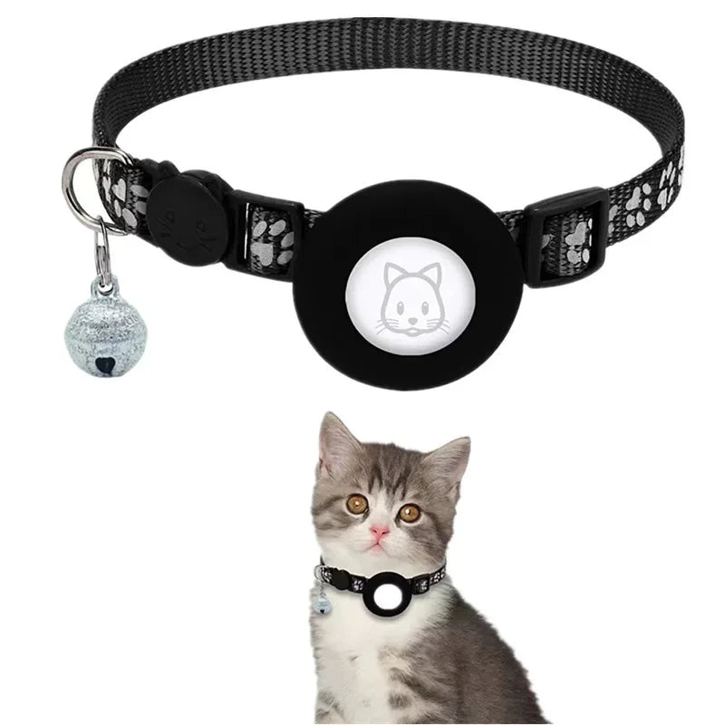 AirTag Cat & Dog Collar – Reflective Adjustable Safety Buckle GPS Collar
