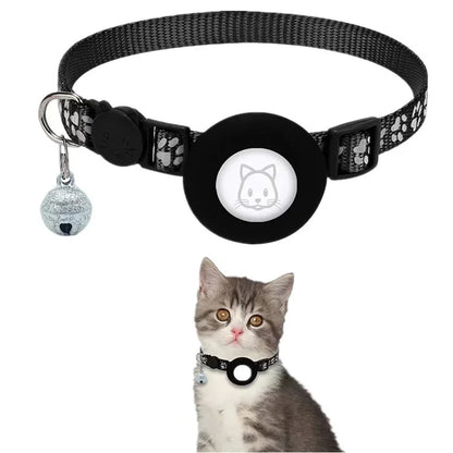 AirTag Cat & Dog Collar – Reflective Adjustable Safety Buckle GPS Collar