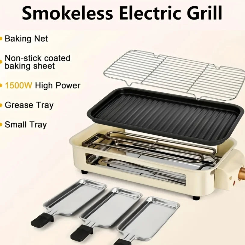 Smokeless Indoor Electric Grill – Removable Non-Stick Plate Table Grill