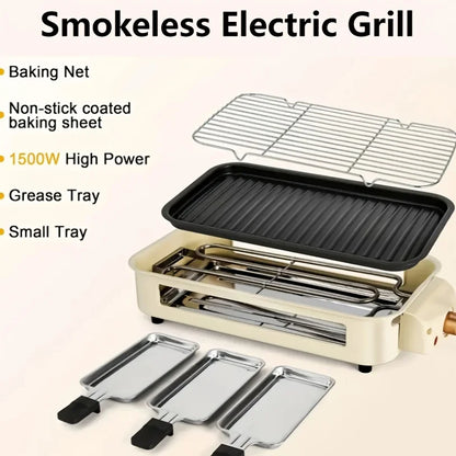 Smokeless Indoor Electric Grill – Removable Non-Stick Plate Table Grill