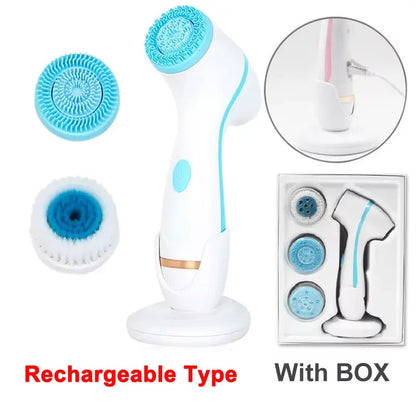 3-in-1 Electric Facial Cleansing Brush – Sonic Rotating Face Massager & Deep Cleanser