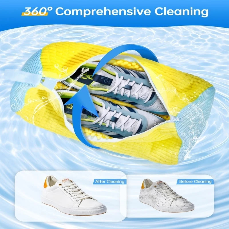 Shoe Washing Machine Bag & Brush Set – Laundry Shoe Protector Bags