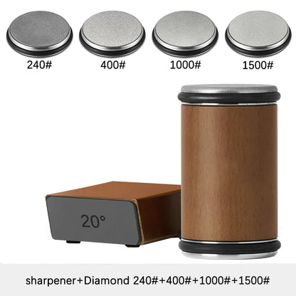 Rolling Knife Sharpener – Double-Sided Diamond Sharpening Stone with Angle Guide