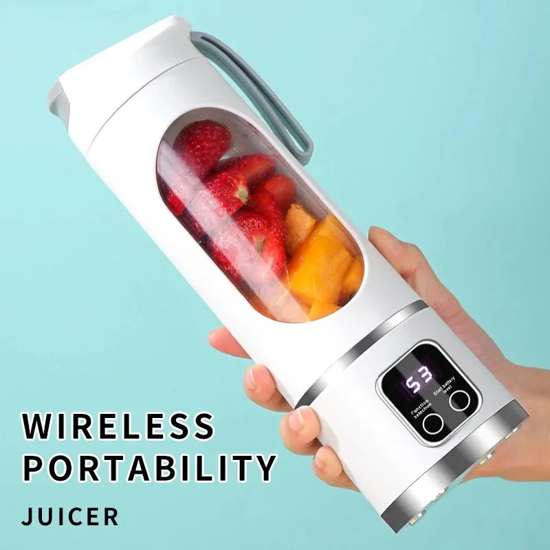 Portable USB Blender Juicer Cup – 10-Blade 450ml Rechargeable Smoothie Maker