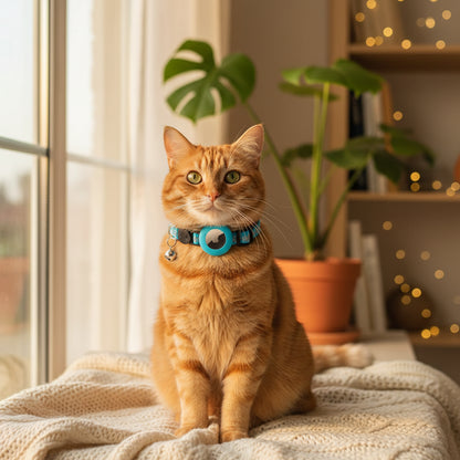 AirTag Cat & Dog Collar – Reflective Adjustable Safety Buckle GPS Collar