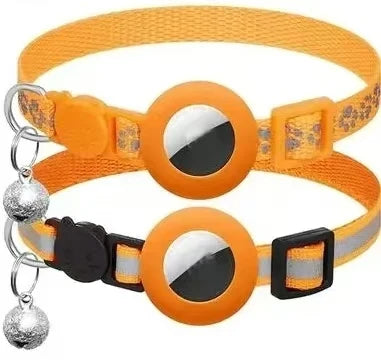 AirTag Cat & Dog Collar – Reflective Adjustable Safety Buckle GPS Collar