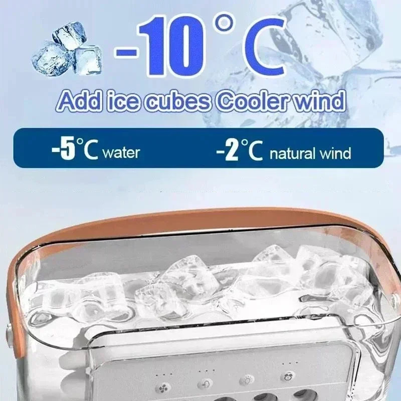 3-in-1 Portable Mini Air Conditioner Fan with LED Night Light & Humidifier