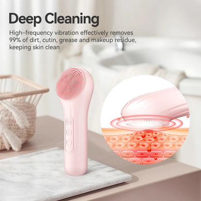 Sonic IPX7 Waterproof Facial Cleansing Brush – Rechargeable Deep Pore Scrubber