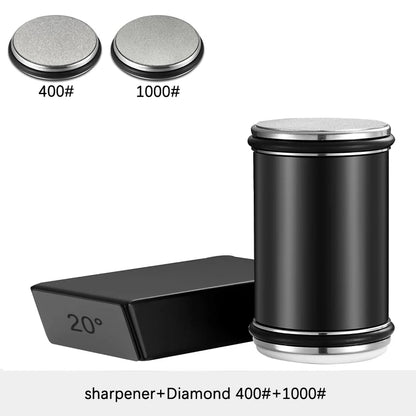 Rolling Knife Sharpener – Double-Sided Diamond Sharpening Stone with Angle Guide