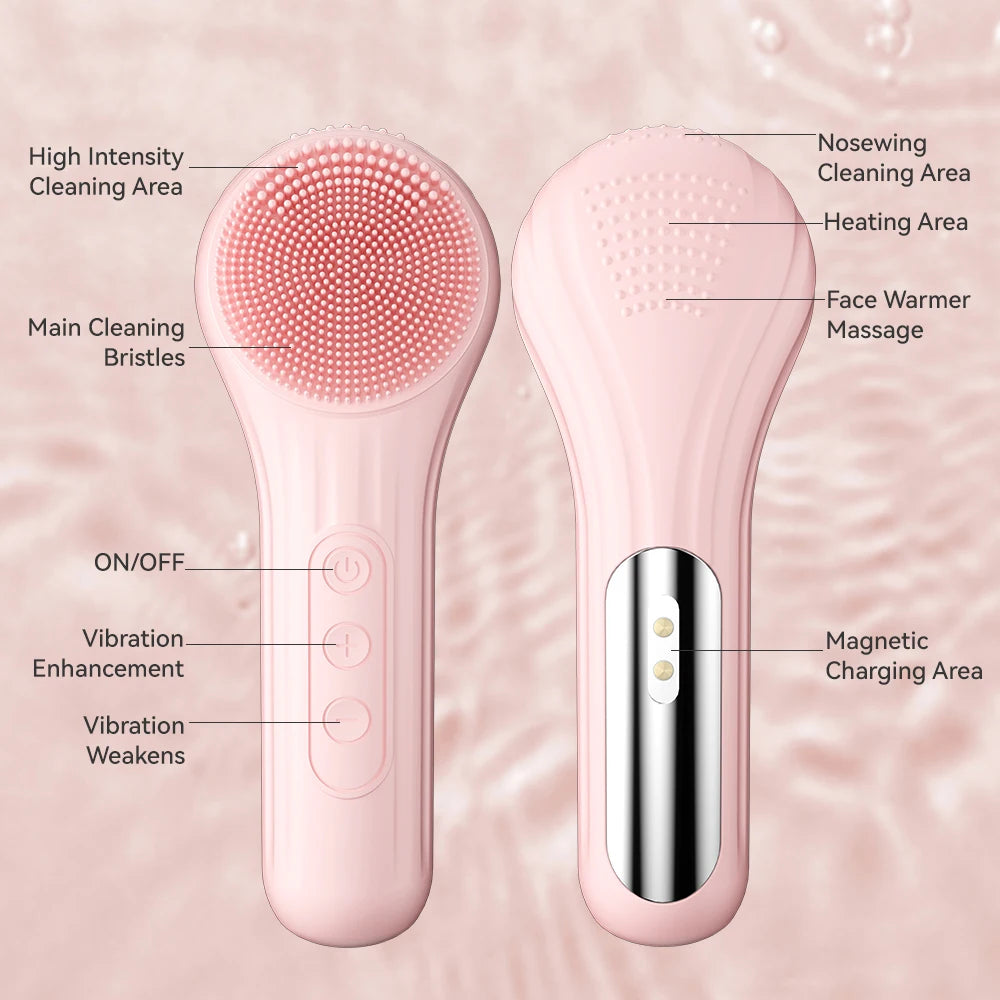Sonic IPX7 Waterproof Facial Cleansing Brush – Rechargeable Deep Pore Scrubber