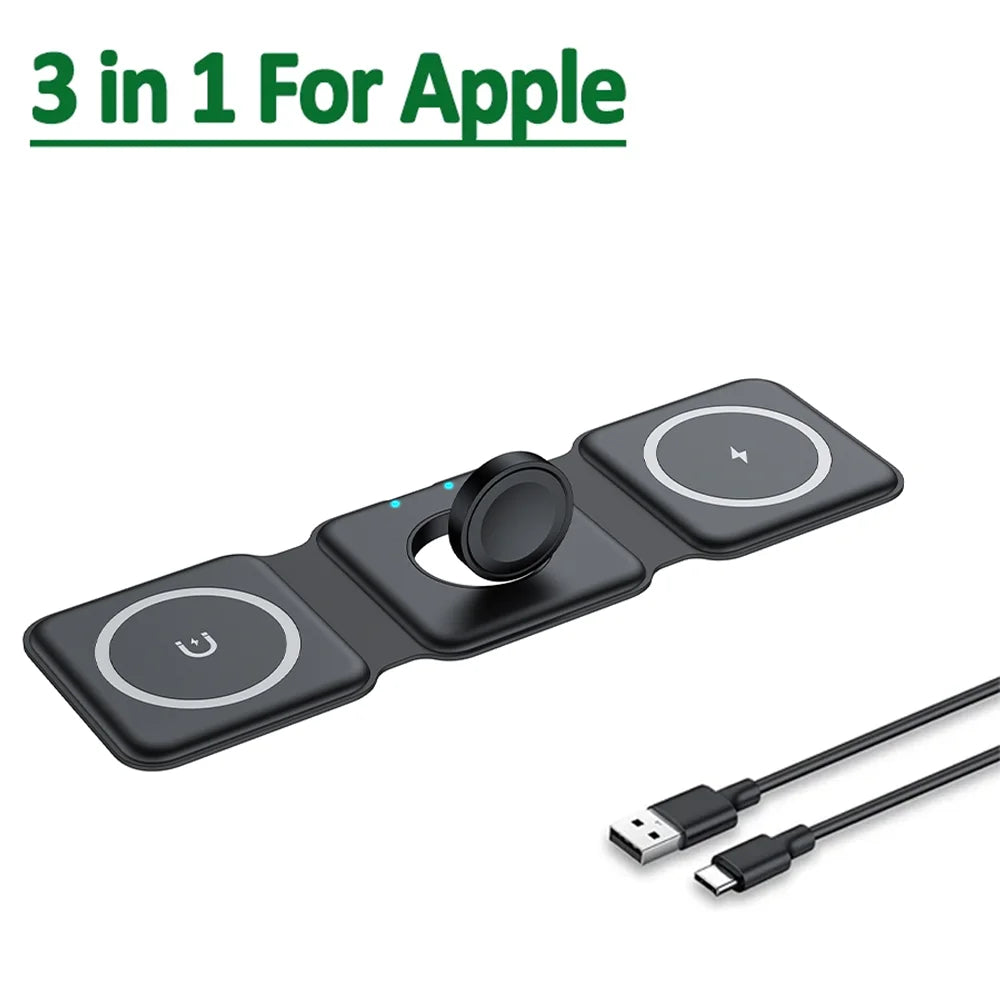3-in-1 Magnetic Wireless Charging Station – Pad for iPhone Apple Watch & AirPods