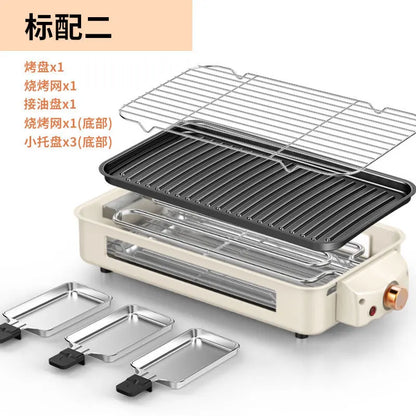 Large Smokeless Electric BBQ Grill Pan – Multi-Function Non-Stick Indoor Outdoor Roaster