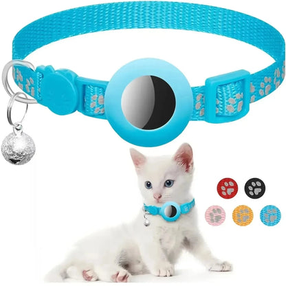 AirTag Cat & Dog Collar – Reflective Adjustable Safety Buckle GPS Collar
