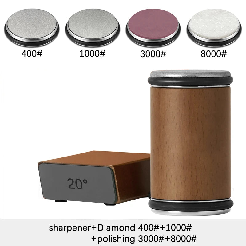 Rolling Knife Sharpener – Double-Sided Diamond Sharpening Stone with Angle Guide