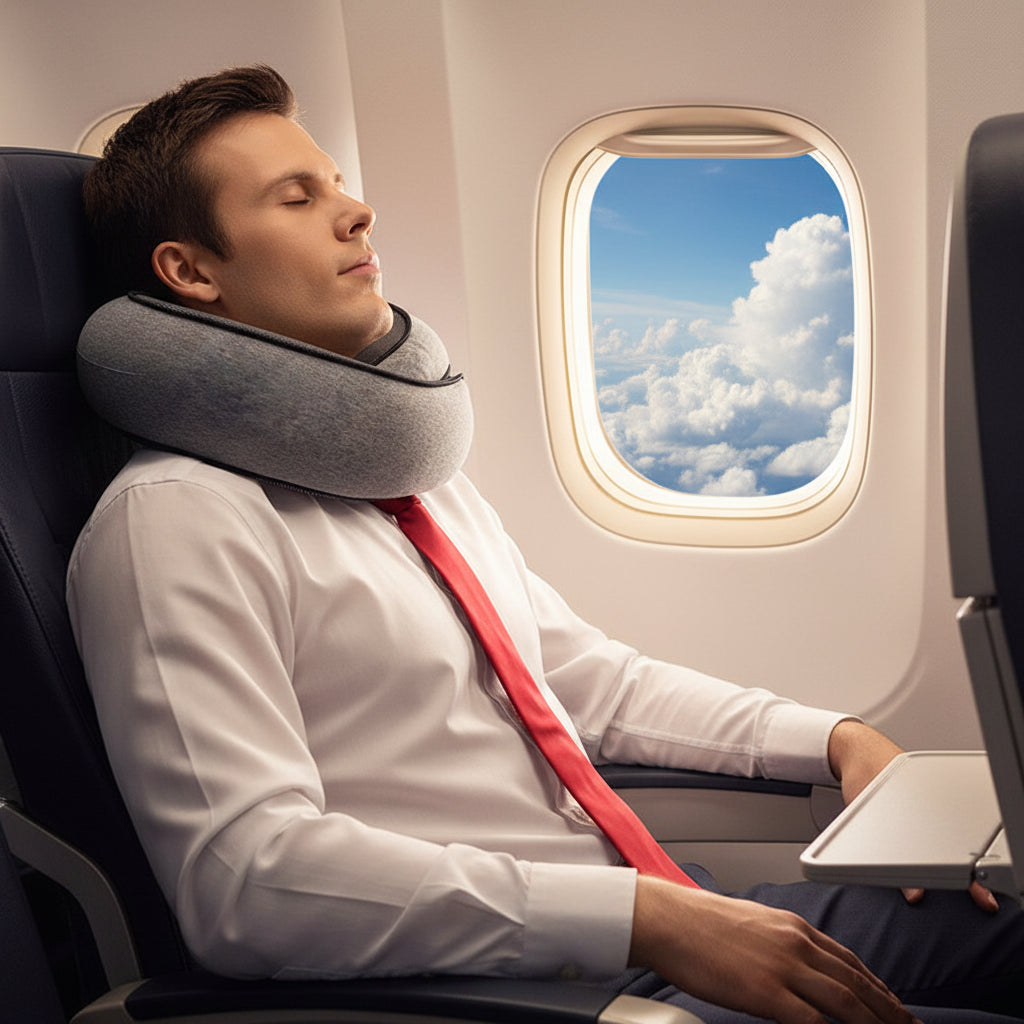 Memory Foam Travel Neck Pillow – U-Shaped Snail Style Adjustable Support Pillow