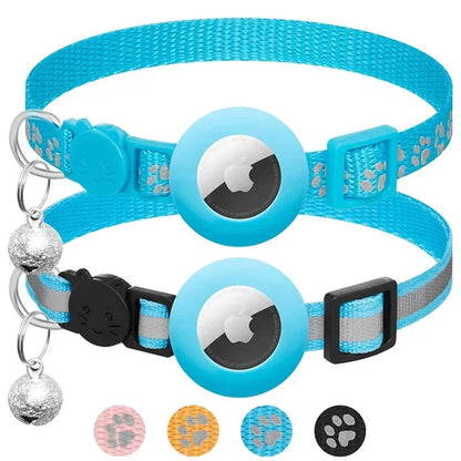 AirTag Cat & Dog Collar – Reflective Adjustable Safety Buckle GPS Collar