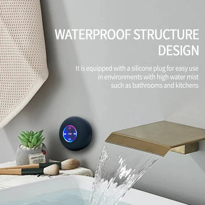 Waterproof Bluetooth Speaker with LED Light – IPX4 Outdoor Shower Speaker
