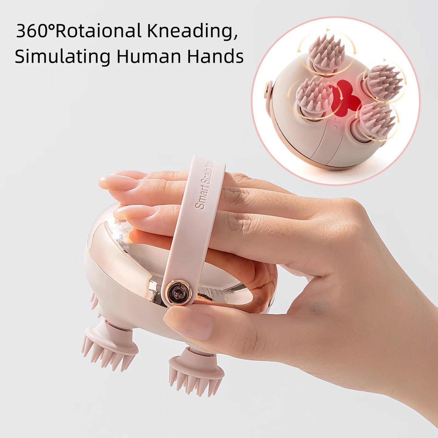 Wireless Electric Scalp Massager with Red Light & Heat – Hair Growth Head Massager