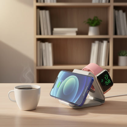 3-in-1 Magnetic Wireless Charging Station – Pad for iPhone Apple Watch & AirPods