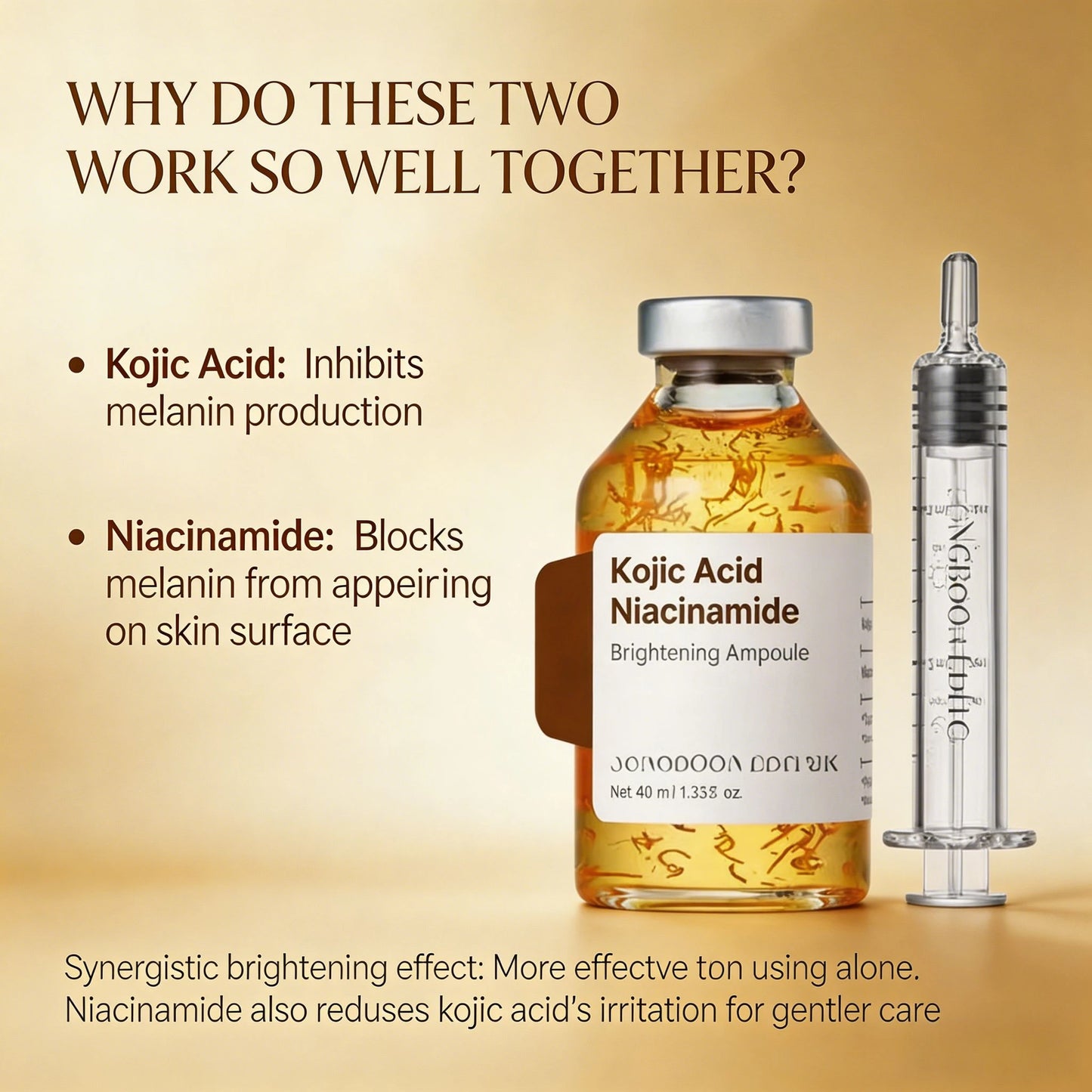 Kojic Acid & Niacinamide Dark Spot Serum – Brightening Whitening Cream for Face