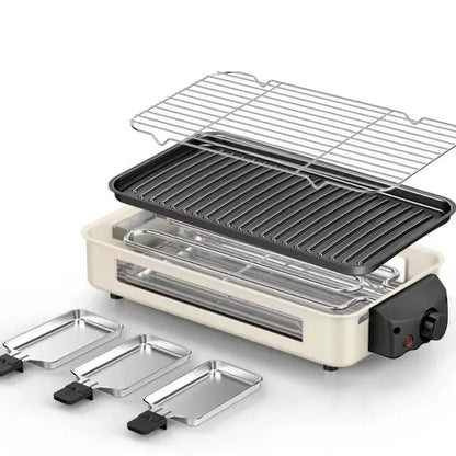 Large Smokeless Electric BBQ Grill Pan – Multi-Function Non-Stick Indoor Outdoor Roaster