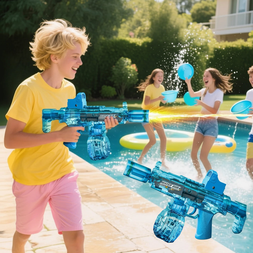 Electric Water Gun Toy with Sensor Lights – Automatic Summer Outdoor Water Pistol
